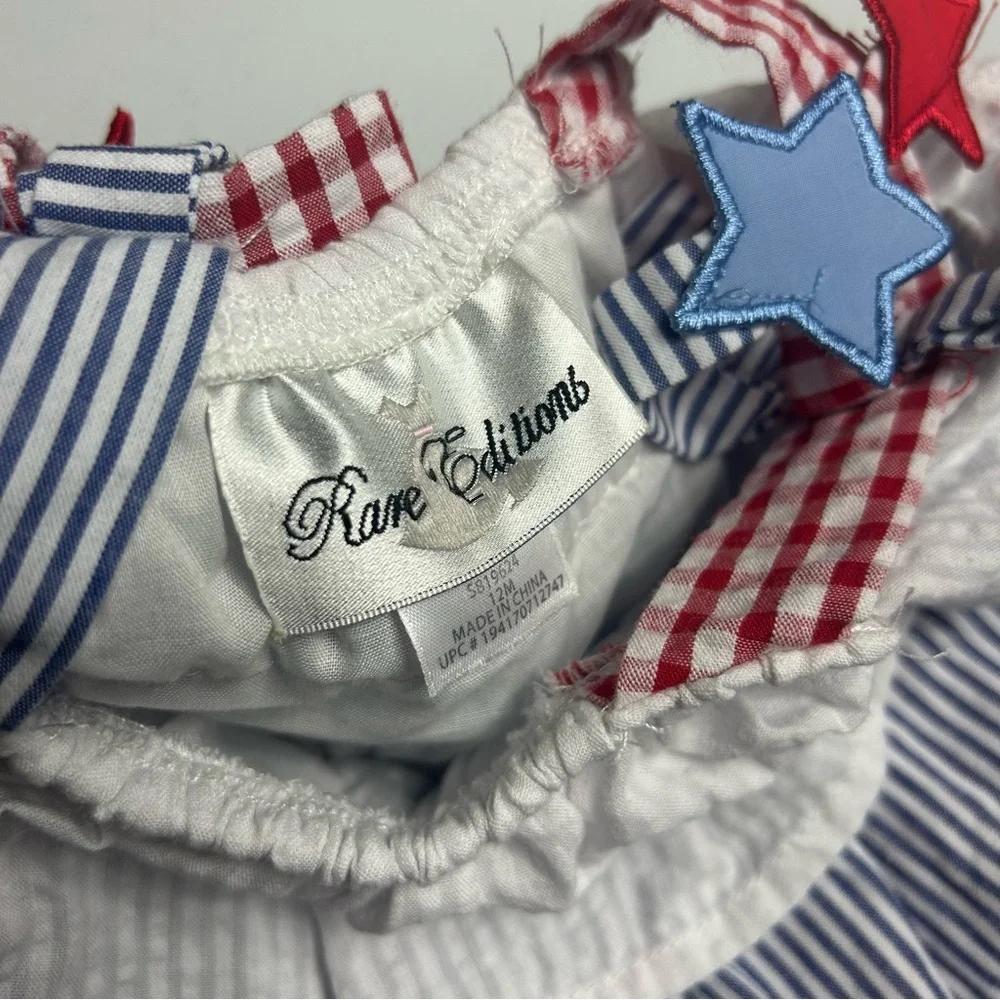 Rare Editions 2 Piece Patriotic 4th of July Outfit Size 12 Months Baby - Picture 6 of 10